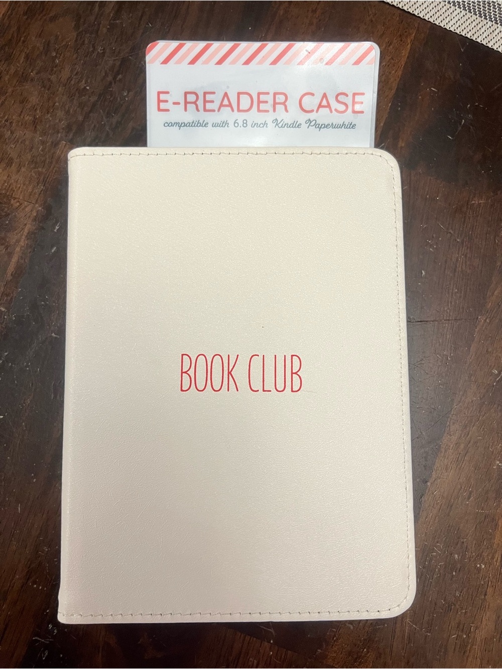 White "Book Club" E-Reader Case for 6.8-inch Devices